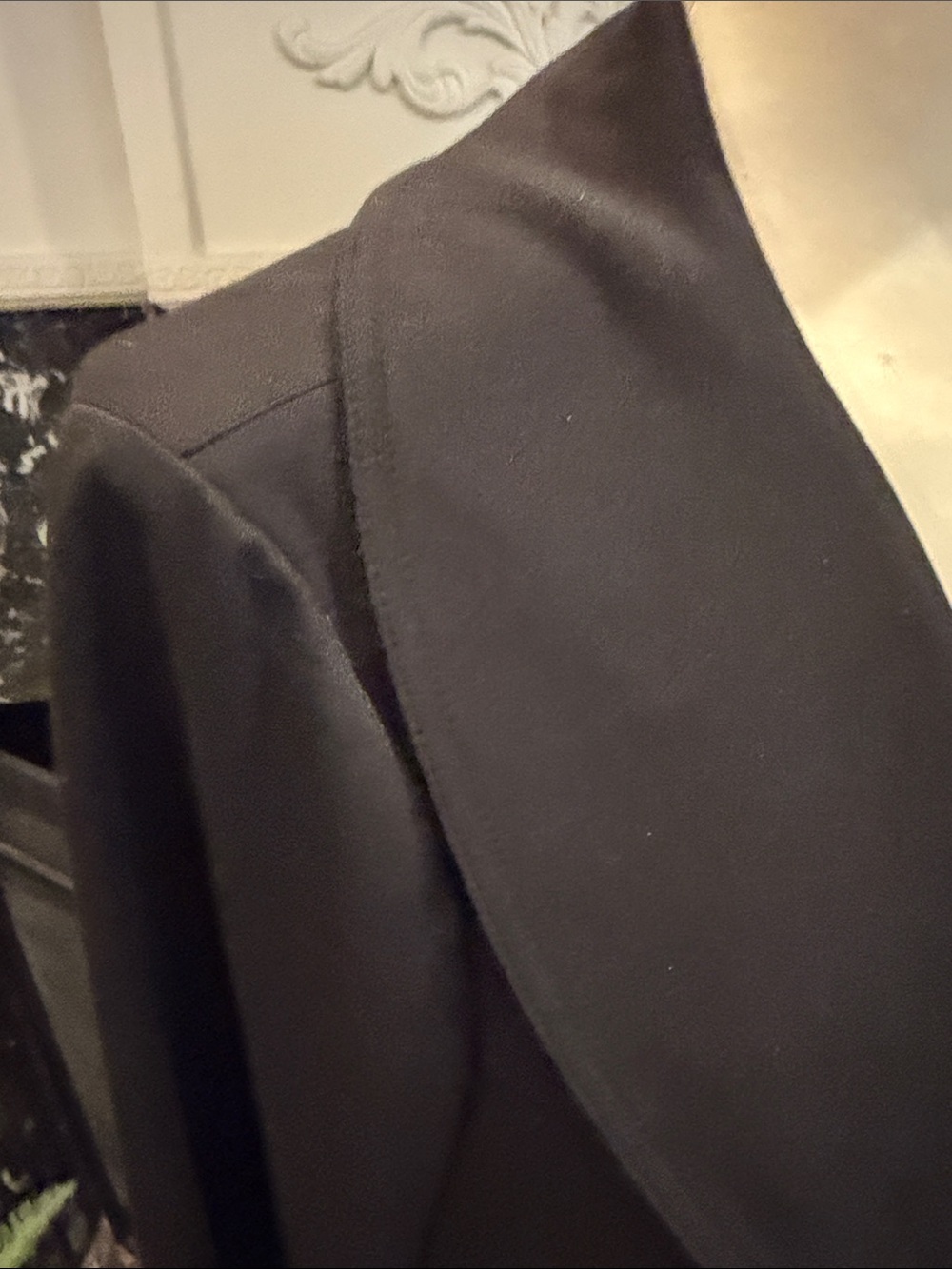 Calvin Klein Black Draped Ruffle Open-Front Jacket - Picture 4 of 8